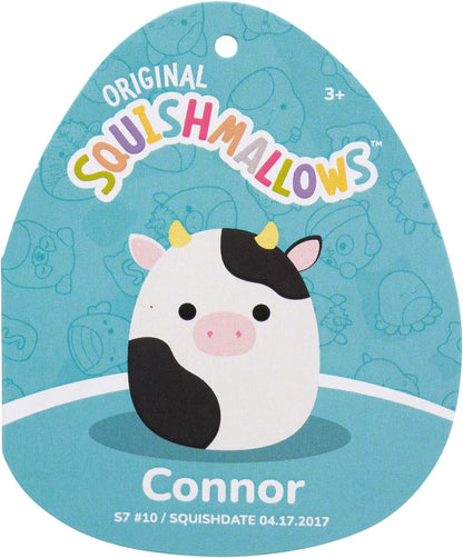 Squishmallows SQCR05373 7.5-Inch-Connor The Black and White Cow, Multicolour