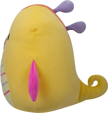 Squishmallows SQCR05375 - Leif El dragón de mar Amarillo con Vientre a Rayas, 7.5 Pulgadas, Multicolor