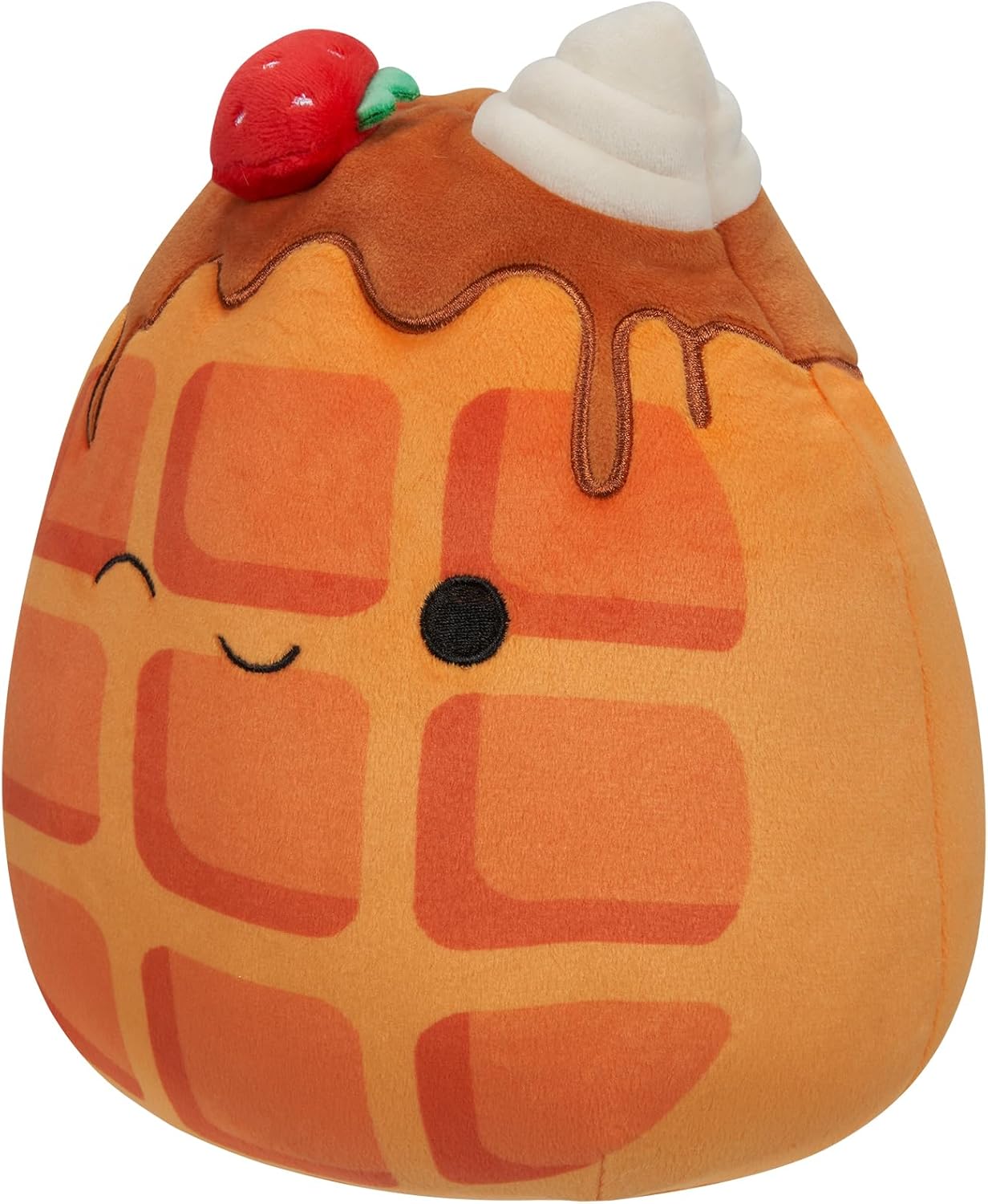 Squishmallows SQCR05376 7.5-Inch-Weaver The Waffle with Strawberries and Whipped Cream, Multicolour