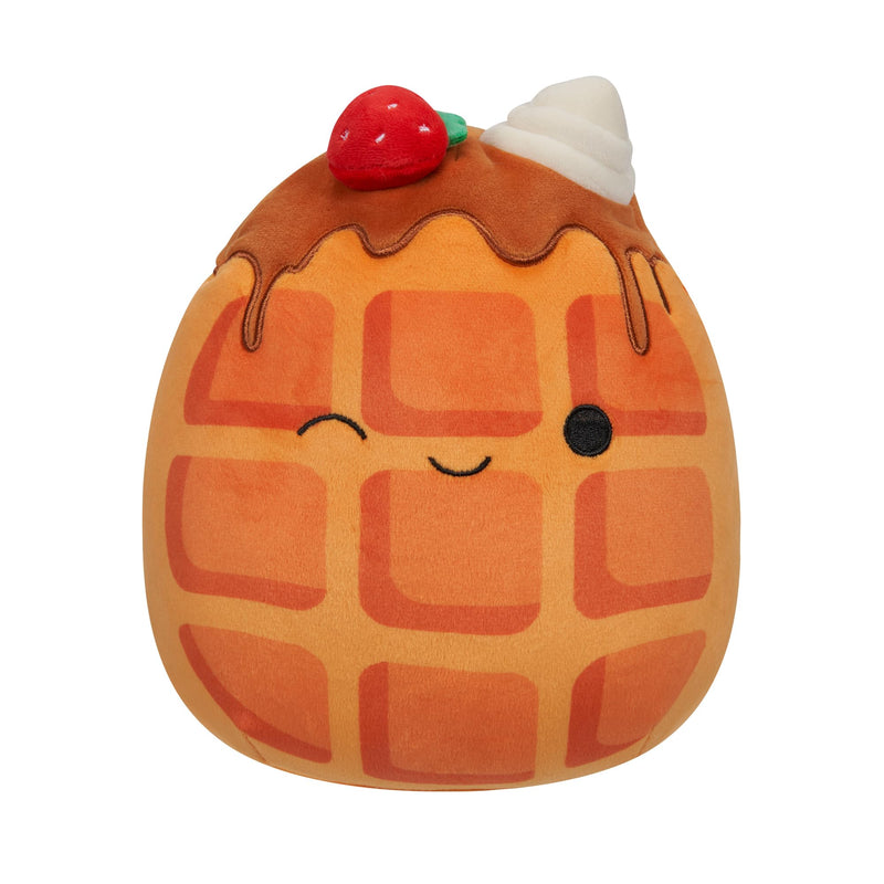Squishmallows SQCR05376 7.5-Inch-Weaver The Waffle with Strawberries and Whipped Cream, Multicolour