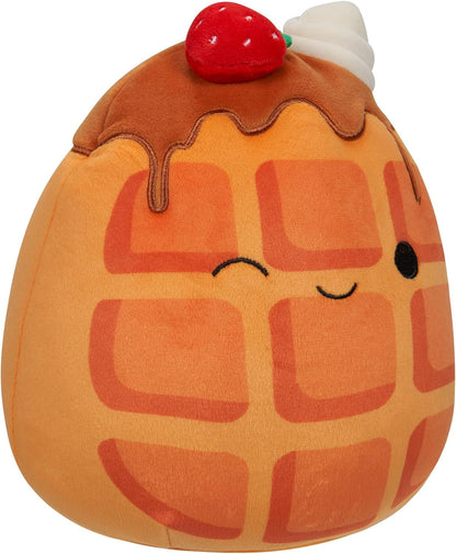 Squishmallows SQCR05376 7.5-Inch-Weaver The Waffle with Strawberries and Whipped Cream, Multicolour