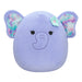 Squishmallows SQCR05378 7.5-Inch-Anjali The Purple Elephant with Flower Pin, Multicolour