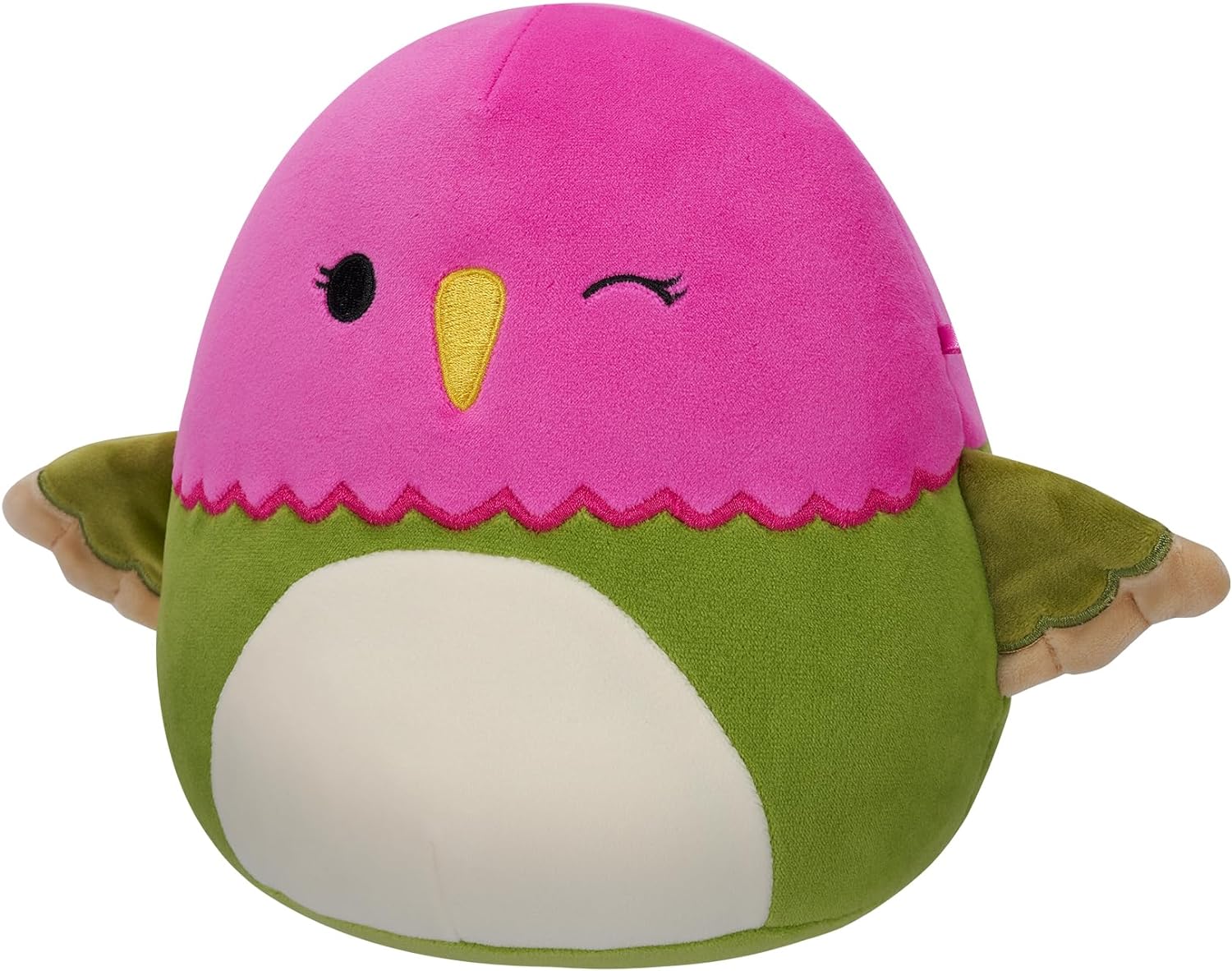 Squishmallows SQCR05380 7.5-Inch-Na'lma The Pink and Green Winking Hummingbird, Multicolour