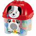 Ecoiffier Ecoiffier-S7145204 Perro Contenedor Perrito con 50 Bloques de Construcción, Transparente y con Tapa, para Niños A Partir de los 18 Meses, Multicolor (1927