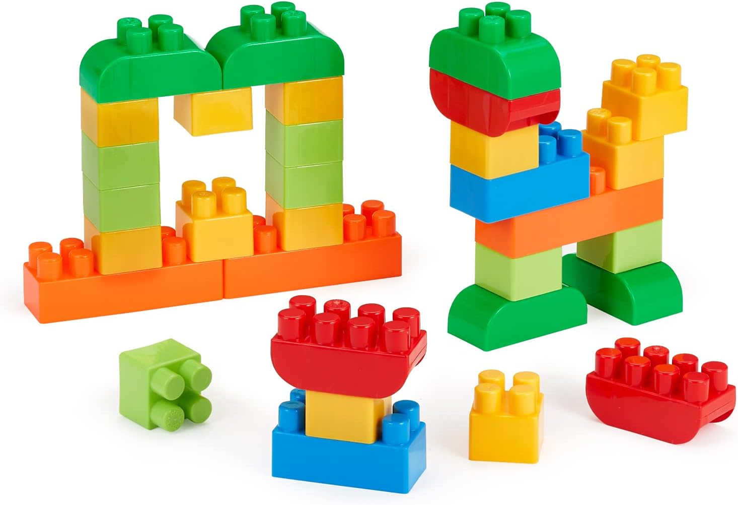 Ecoiffier Ecoiffier-S7145204 Perro Contenedor Perrito con 50 Bloques de Construcción, Transparente y con Tapa, para Niños A Partir de los 18 Meses, Multicolor (1927