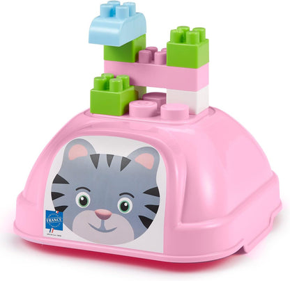 Ecoiffier 1928 Chat Écoiffier-1928-Brick Cat Barrel to Stack Abrick – Construction Set for Children – 50 Pieces – from 18 Months – Made in France, Black