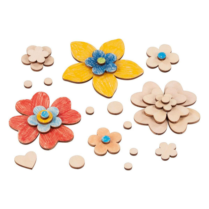 goki 58373 – Craft Set Flower Magic – 75 Pieces – for Gluing, Painting and Decorating – Promotes Creativity