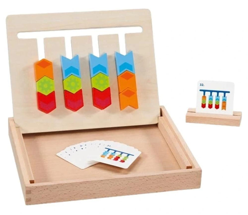 GOKI- Tablero para clasificar Colores en Caja de Madera, Plegable Puzzles, Multicolor (58406