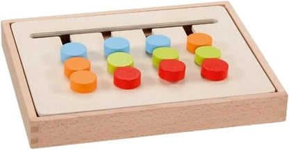 GOKI- Tablero para clasificar Colores en Caja de Madera, Plegable Puzzles, Multicolor (58406