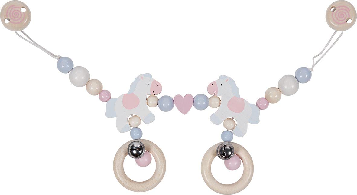 Goki 65234 Pram Chain Horses, Pastel Colours, Small