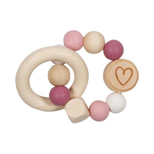 goki 65244 Grasping Toy Elastic Heart Made of Wood and Silicone Made in Germany