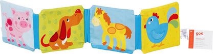 Goki - Fabric Drawing Book with Bell and Sound Sheet Coloring Notebooks, Multicoloured (65252