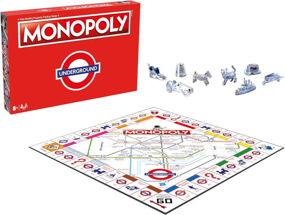 Winning Moves London Underground Monopoly Board Game, Buy Oxford Circus, Covent Garden, Bond Street and trade your way to success, gift for ages 8 plus