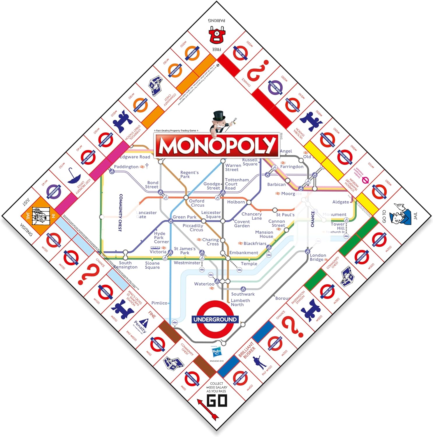 Winning Moves London Underground Monopoly Board Game, Buy Oxford Circus, Covent Garden, Bond Street and trade your way to success, gift for ages 8 plus