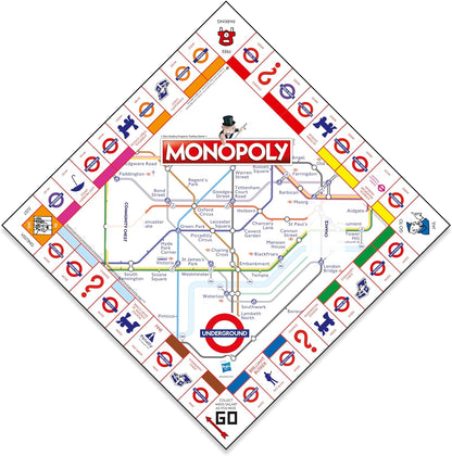 Winning Moves London Underground Monopoly Board Game, Buy Oxford Circus, Covent Garden, Bond Street and trade your way to success, gift for ages 8 plus
