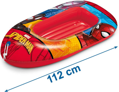 Mondo Toys - Spiderman Boat - Inflatable Base Boat, Inflatable Boat, Size 112 cm - Heavy Duty PVC - 16930