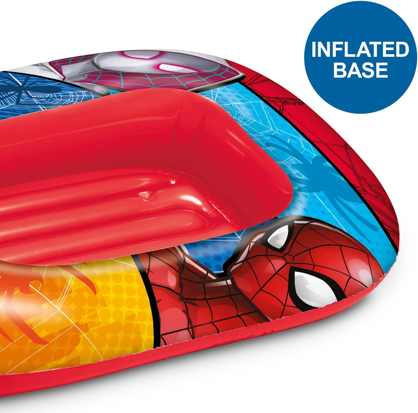 Mondo Toys - Spiderman Boat - Inflatable Base Boat, Inflatable Boat, Size 112 cm - Heavy Duty PVC - 16930