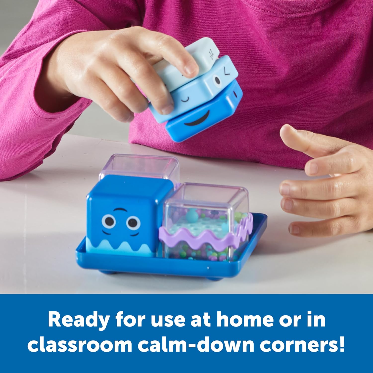 Learning Resources Cubi Sensoriali Antistress Set di 4, età 3+, Giocattoli sensoriali per Bambini, Antistress per aule, 4 Modi per Rilassarsi, Giochi per l'angolo della Calma, Giocattoli ASE