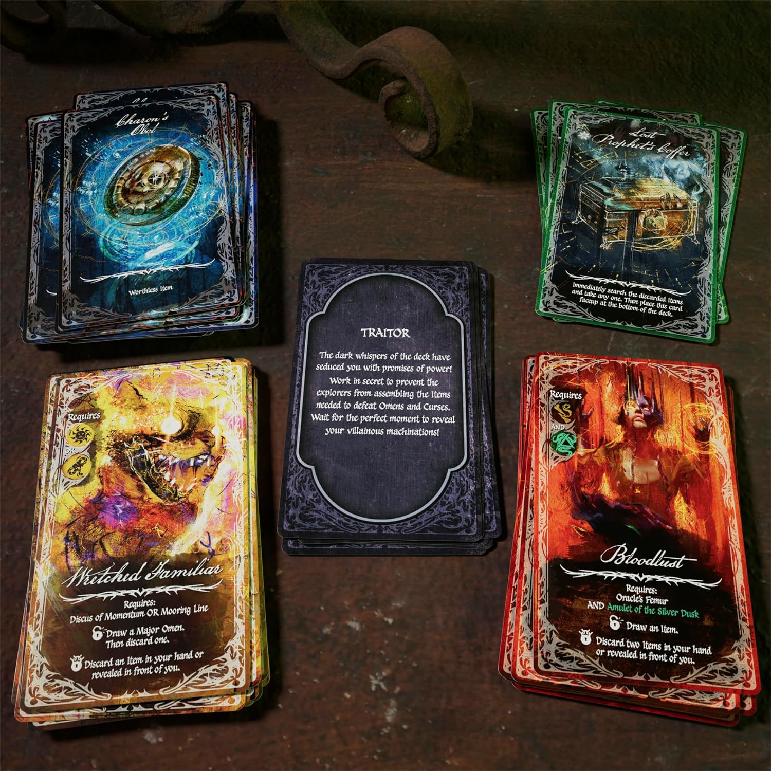 Avalon Hill Betrayal Deck of Lost Souls Card Game, Tarot-Inspired Secret Roles Game - English Version, Blue