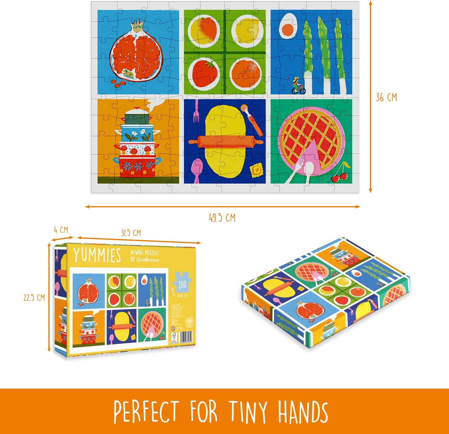 Cloudberries Yummies Puzzle - Modern 100 Piece Food Puzzle for Kids | Jigsaw Puzzles for 6+ Year Olds | Large Piece Jigsaw Puzzles for Kids (Also Suitable as Large Piece Puzzles for Adults