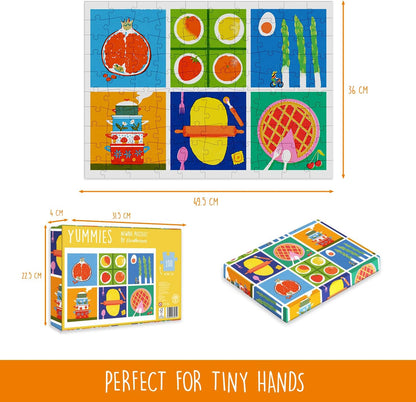 Cloudberries Yummies Puzzle - Modern 100 Piece Food Puzzle for Kids | Jigsaw Puzzles for 6+ Year Olds | Large Piece Jigsaw Puzzles for Kids (Also Suitable as Large Piece Puzzles for Adults