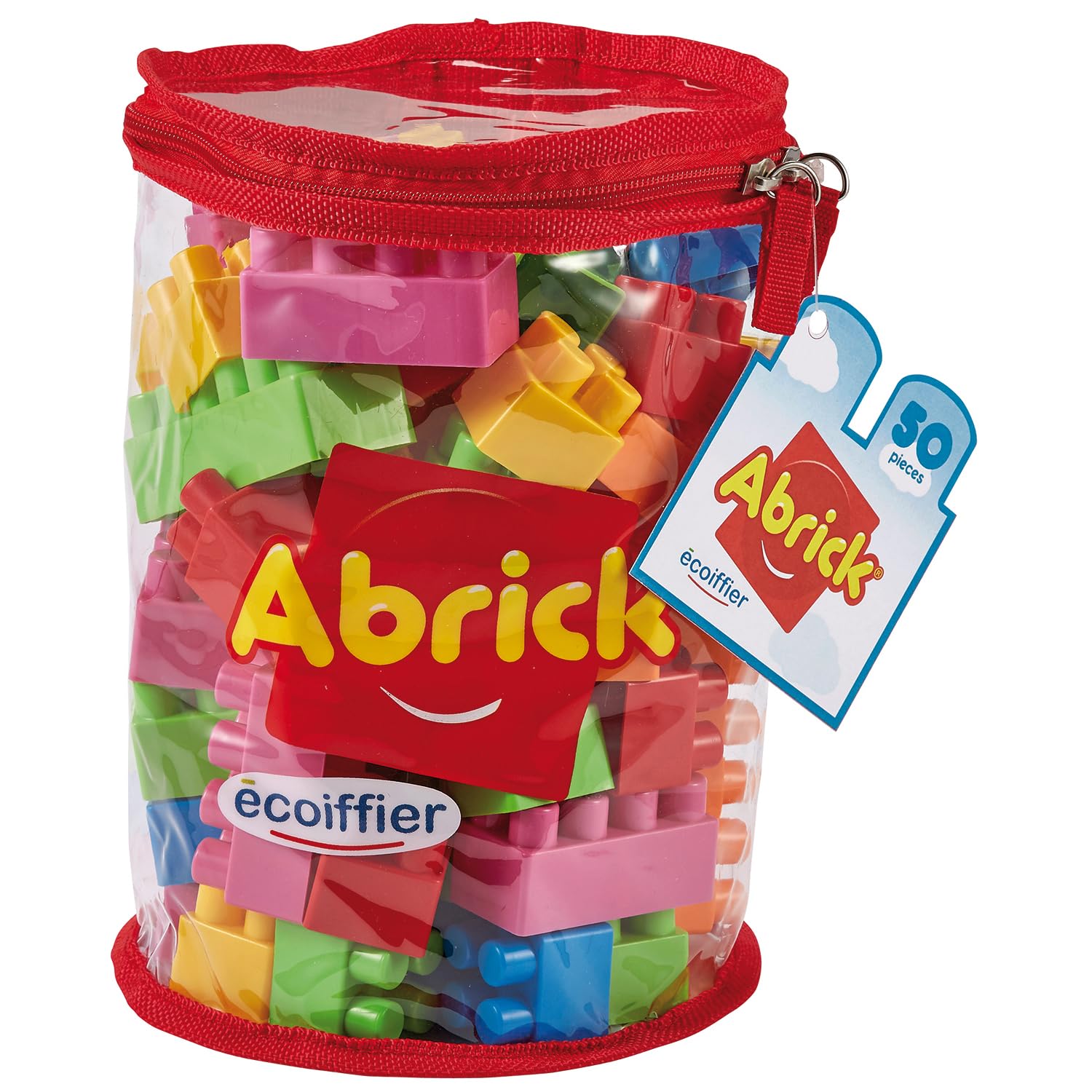 ECOIFFIER - Zak met 50 bouwstenen Abrick - vanaf 18 maanden, gemaakt in Frankrijk (7600000489