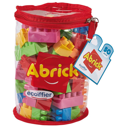ECOIFFIER - Zak met 50 bouwstenen Abrick - vanaf 18 maanden, gemaakt in Frankrijk (7600000489