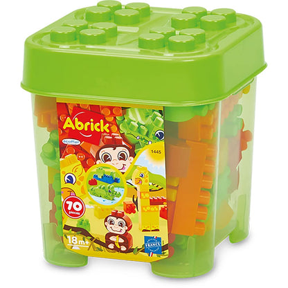 Ecoiffier 1445 Abrick Piece Barrel, Multicoloured, 70 pièces Jungle Chest 70 pièces