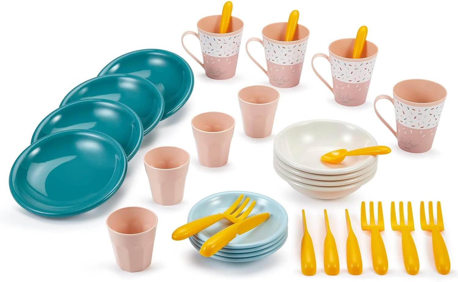 Ecoiffier- Set de Picnic Infantil Vert Azur, 32 Piezas, Juego de Imitación para niños, A Partir de 18 Meses (7600001684