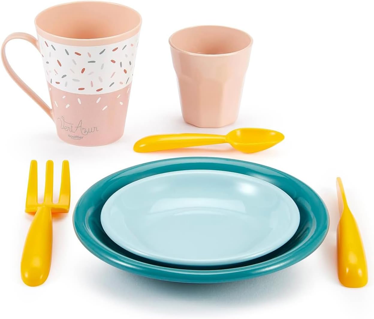 Ecoiffier- Set de Picnic Infantil Vert Azur, 32 Piezas, Juego de Imitación para niños, A Partir de 18 Meses (7600001684