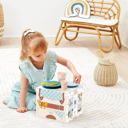 Ecoiffier- Set de Picnic Infantil Vert Azur, 32 Piezas, Juego de Imitación para niños, A Partir de 18 Meses (7600001684