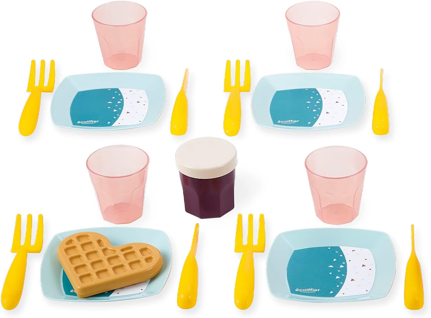 Jouets Ecoiffier - 2759 - Breakfast Set with Elegant Dinner Set (35 Pieces) - Imitation Game for Children from 18 Months