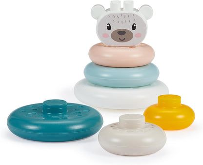 Ecoiffier - Pyramid of Bears with Lace Hoops, Pastel Colours, Fine Motor Skills, for Boys Girls from 6 Months (7600007910