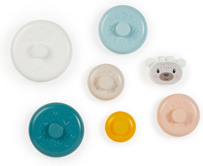 Ecoiffier - Pyramid of Bears with Lace Hoops, Pastel Colours, Fine Motor Skills, for Boys Girls from 6 Months (7600007910