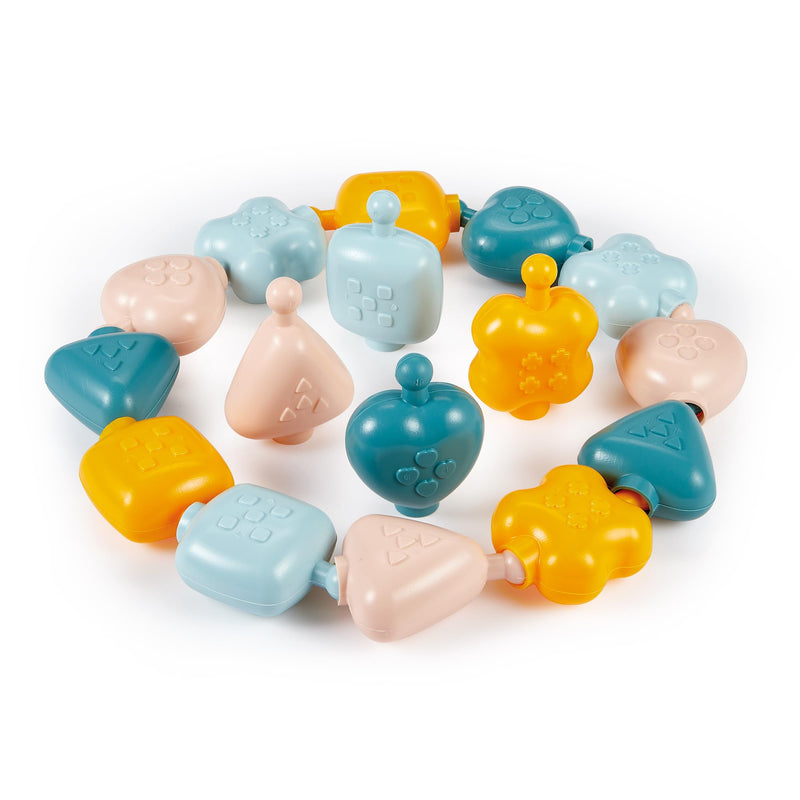 Ecoiffier - Chain of pieces with pastel shapes and textures, fine motor skills, for boys girls from 6 months (7600007912)