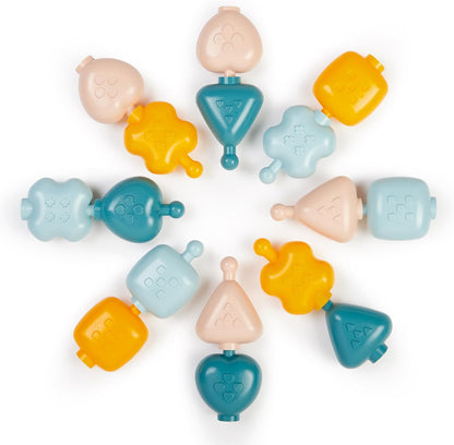 Ecoiffier - Chain of pieces with pastel shapes and textures, fine motor skills, for boys girls from 6 months (7600007912)