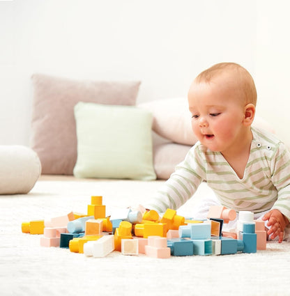 Ecoiffier- Barril Primeros Bloques de Construcción (50 piezas), Motricidad Fina, Para Niños Niñas a Partir de los 12 Meses (7600007916)