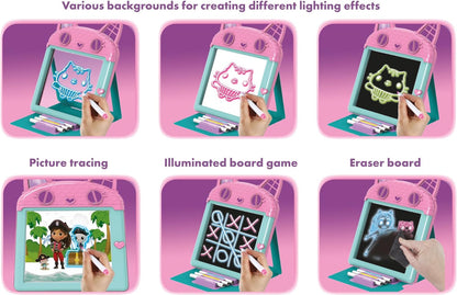 John Adams | Gabby's Dollhouse GLOWPAD Studio: light up drawing tablet to trace, copy or create freehand drawings that light up! | Arts & Crafts | Ages 3+