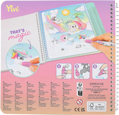 Depesche Colouring Book with Hidden Princess Motifs, 5 Repaintable A4 Pages, Water Pen Incl.