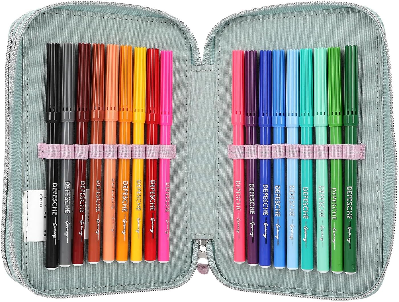 Depesche 11774 Miss Melody 3 Compartments Pencil Case LED Hearts, blue, Pencil case