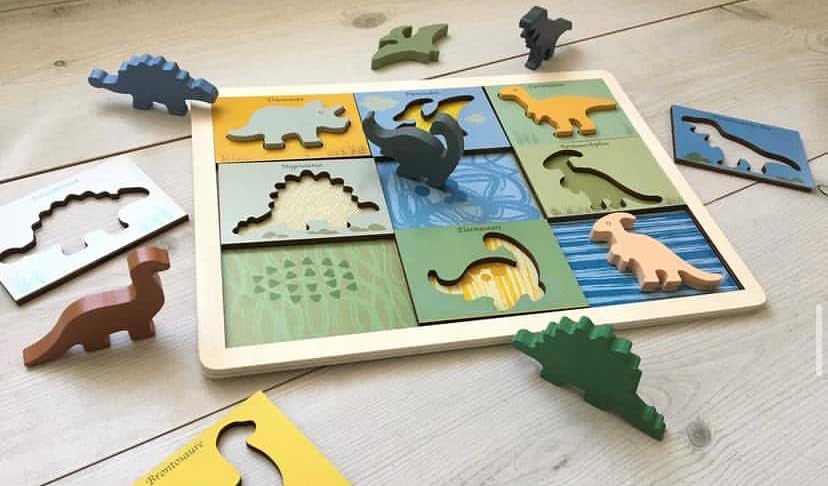 MAGNI- Dino Puzzle in Wood 100% - 3275