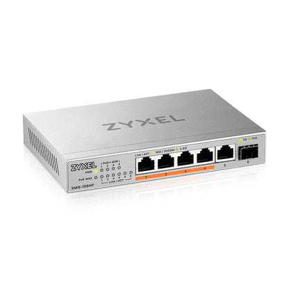 Zyxel 5-Port PoE 2.5G Multi-Gig Unmanaged Switch @ 70W con 4 x PoE++(60W) | 1 x 10G SFP+ | Montaje en sobremesa o Pared