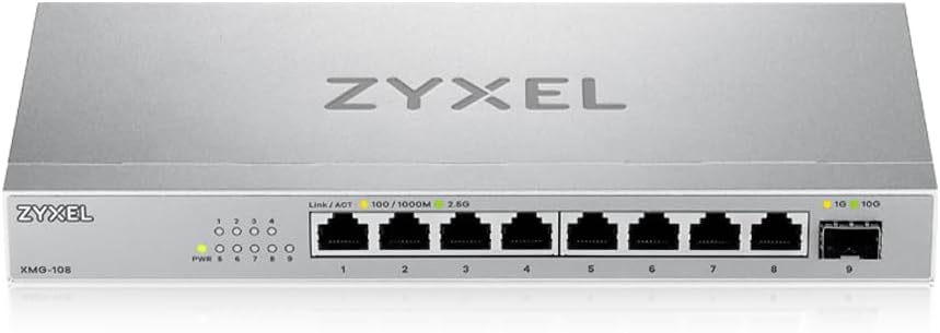 Zyxel 8-Port 2.5G Multi-Gig Unmanaged Switch with 1 x 10G SFP+ | Desktop or Wall Mount