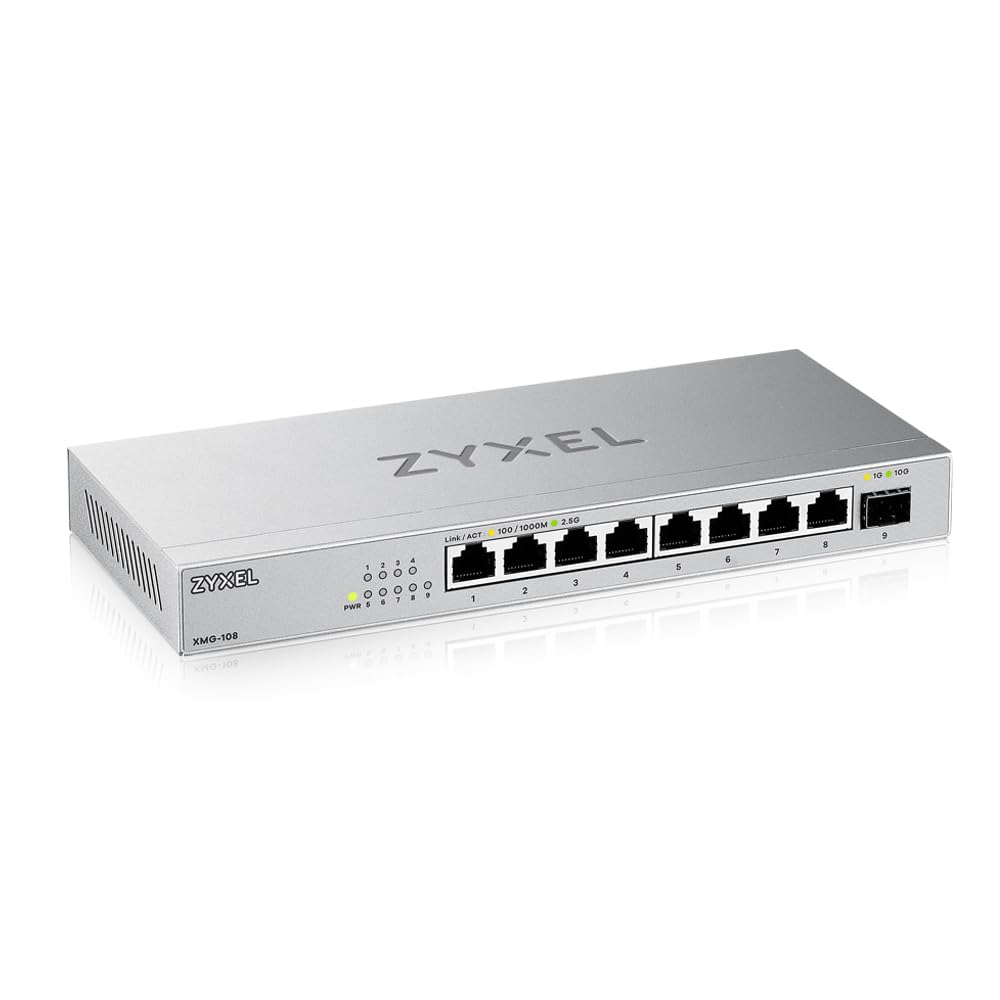 Zyxel 8-Port 2.5G Multi-Gig Unmanaged Switch with 1 x 10G SFP+ | Desktop or Wall Mount