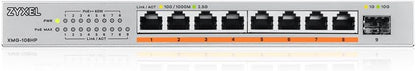 Zyxel 8-Port PoE 2.5G Multi-Gig Unmanaged Switch @ 100W with 8 x PoE++(60W) | 1 x 10G SFP+ |desktop or wall mount
