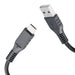 Celly, Cable with USB and USB-C Connectors Black Label Line, PVC Cable with Quick Charge, Cable 2 Meters Length, Up to 3A Output Power, Black