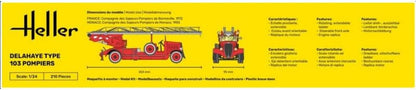 heller - 1/24 STARTER KIT DELAHAYE TYPE 103 POMPIERS (9/23) *