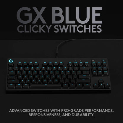 Logitech G Pro Mechanical Gaming Keyboard Qwertz, Ultraportable Design without Numeric Keypad, Removable Micro USB Cable, Backlit Keys, Black US International Layout Single