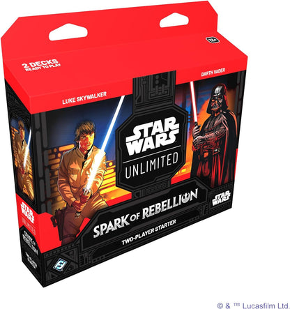 Star Wars: Unlimited TCG Spark of Rebellion TWO-PLAYER STARTER SET - Learn, Battle, Collect! Trading Card Game for Kids and Adults, Ages 12+, 2 Players, 20 Min Playtime, Made by Fantasy Flight Games