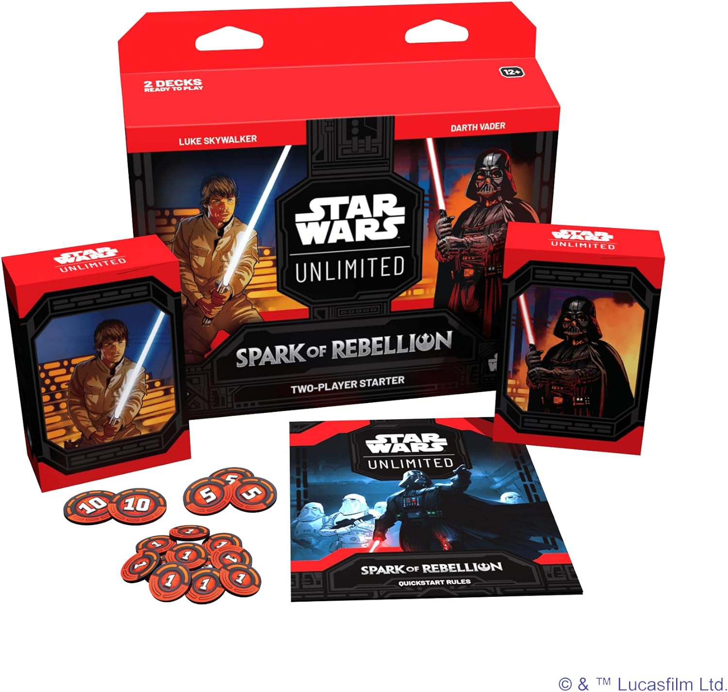 Star Wars: Unlimited TCG Spark of Rebellion TWO-PLAYER STARTER SET - Learn, Battle, Collect! Trading Card Game for Kids and Adults, Ages 12+, 2 Players, 20 Min Playtime, Made by Fantasy Flight Games